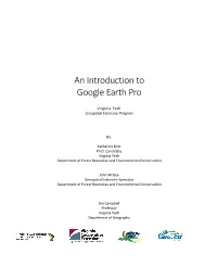 An Introduction to Google Earth Pro