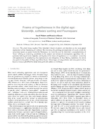 Foams of Togetherness in the Digital Age: Sloterdijk, Software Sorting and Foursquare