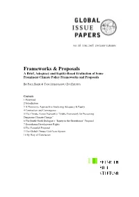 Frameworks & Proposals