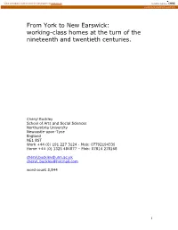 From York to New Earswick: Working-Class Homes at the Turn of the Nineteenth and Twentieth Centuries