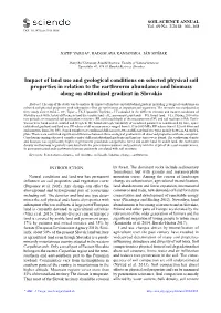 Impact of Land Use and Geological Conditions on Selected Physical Soil