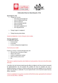 Information Sheet on Searching for a Flat