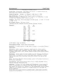 Kirschsteinite Cafe Sio4 C 2001 Mineral Data Publishing, Version 1.2 ° Crystal Data: Orthorhombic