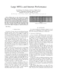 Large Mtus and Internet Performance