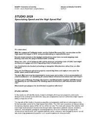 STUDIO 2029 Speculating Speed and the High Speed Rail