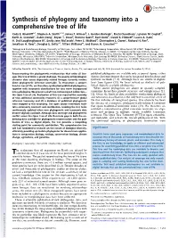 Synthesis of Phylogeny and Taxonomy Into a Comprehensive Tree of Life