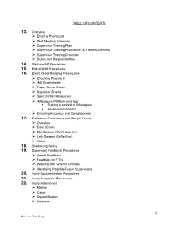 1 Back to Top Page TABLE of CONTENTS 13. Overview Email