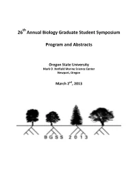 2013 BGSS Abstract Book UPDATED