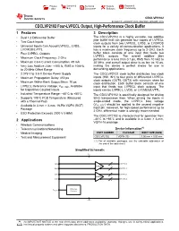 CDCLVP2102 Four-LVPECL Output, High-Performance Clock Buffer