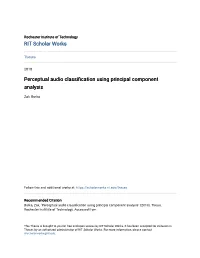 Perceptual Audio Classification Using Principal Component Analysis