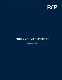 Proxy Voting Principles