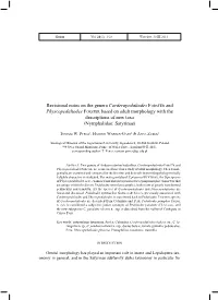 Revisional Notes on the Genera Corderopedaliodes