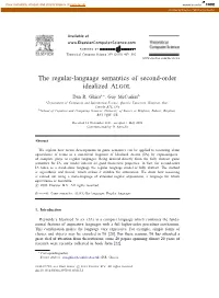 The Regular-Language Semantics of Second-Order Idealized ALGOL