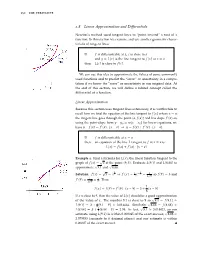2.8 Linear Approximation and Differentials