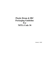 Plastic Drum & IBC Packaging Guideline for NFPA Code 30