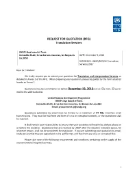 REQUEST for QUOTATION (RFQ) Translation Services