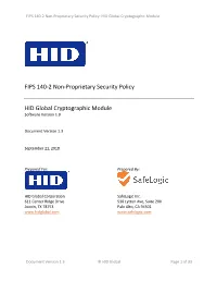 Security Policy: HID Global Cryptographic Module