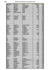 TBYC Dinghy Park Allocation 2020