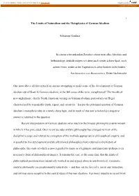 The Limits of Naturalism and the Metaphysics of German Idealism