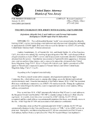 Two Men Charged in New Jersey with Hacking AT&T's Servers