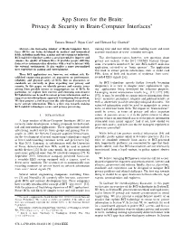 App Stores for the Brain: Privacy & Security in Brain-Computer Interfaces∗