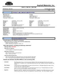 CSS-1H, CSS-1Hl, CSS-1Hm SDS Number: AMI-403 Revision Date: 2/1/2019 Page 1 of 5