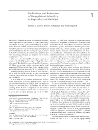 Definitions and Relevance of Unexplained Infertility in Reproductive Medicine 5