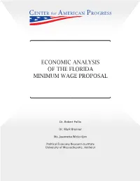 Economic Analysis of the Florida Minimum Wage Proposal