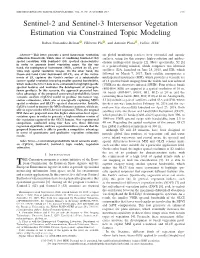 Sentinel-2 and Sentinel-3 Intersensor Vegetation Estimation Via Constrained Topic Modeling
