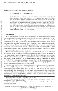 Single-Electron Logic and Memory Devices