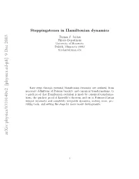 Steppingstones in Hamiltonian Dynamics
