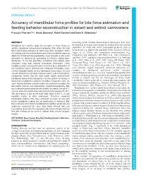 Accuracy of Mandibular Force Profiles for Bite Force Estimation and Feeding