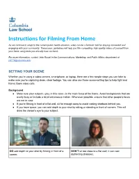 Filming from Home Best Practices