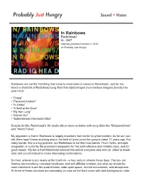 In Rainbows Radiohead XL; 2007 Originally Published October 2, 2010 on Probably Just Hungry