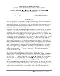 Ionic Effects in Initiation of Ignition Surface Mediated Superbase Reactivity