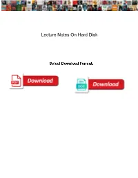 Lecture Notes on Hard Disk