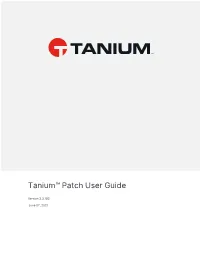 Tanium™ Patch User Guide Version 3.3.183