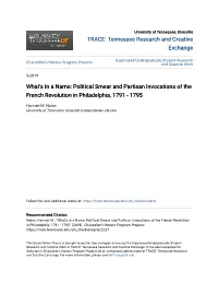 What's in a Name: Political Smear and Partisan Invocations of the French