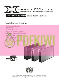 2.5” SATA to USB External Hard Disk Enclosure