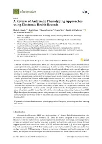 A Review of Automatic Phenotyping Approaches Using Electronic Health Records