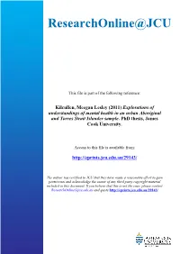 Explorations of Understandings of Mental Health in an Urban Aboriginal and Torres Strait Islander Sample