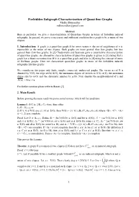 Forbidden Subgraph Characterization of Quasi-Line Graphs Medha Dhurandhar Mdhurandhar@Gmail.Com