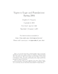 Lecture Notes from My Topics Course, Spring 2004