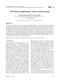P2P Business Applications: Future and Directions