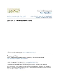 Schedule of Activities and Programs