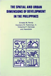 The Spatial and Urban Dimensions of Development in the Philippines