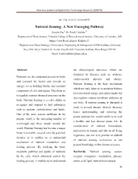 4. Nutrient Sensing a New Emerging Pathway