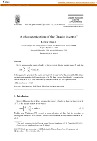 A Characterization of the Drazin Inverse