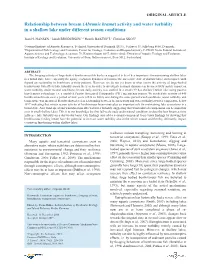 Abramis Brama) Activity and Water Turbidity in a Shallow Lake Under Different Season Conditions