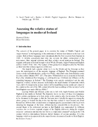 Assessing the Relative Status of Languages in Medieval Ireland